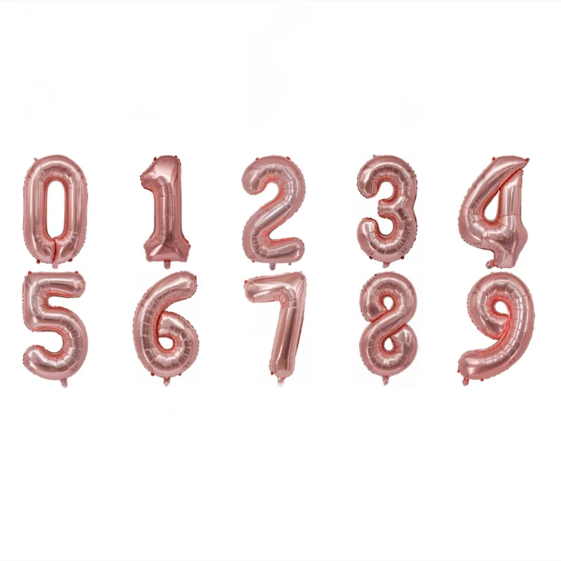 Foil 0-9 Shape 32 Inch Number Balloons for Baby Shower Happy Birthday Party Decoration Colors Number Balloons