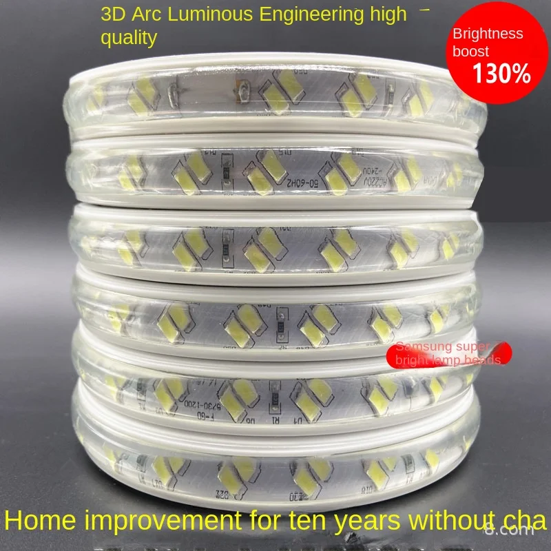 Led flexible strip light 220V SMD2835 double row 156LEDS/M led strip ed strip light/led light strip without Plug Waterproof