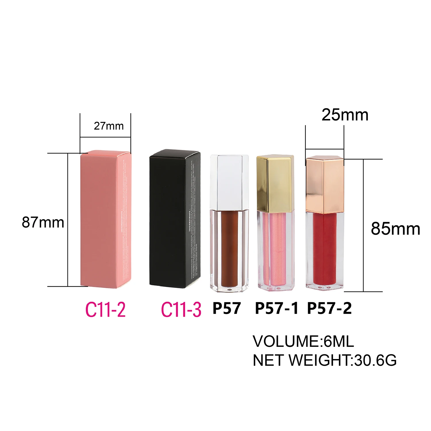 Hexagonal Lip Gloss Private Label Waterproof Lipgloss Vegan Lip Gloss Long Lasting Empty Lip Gloss Tubes