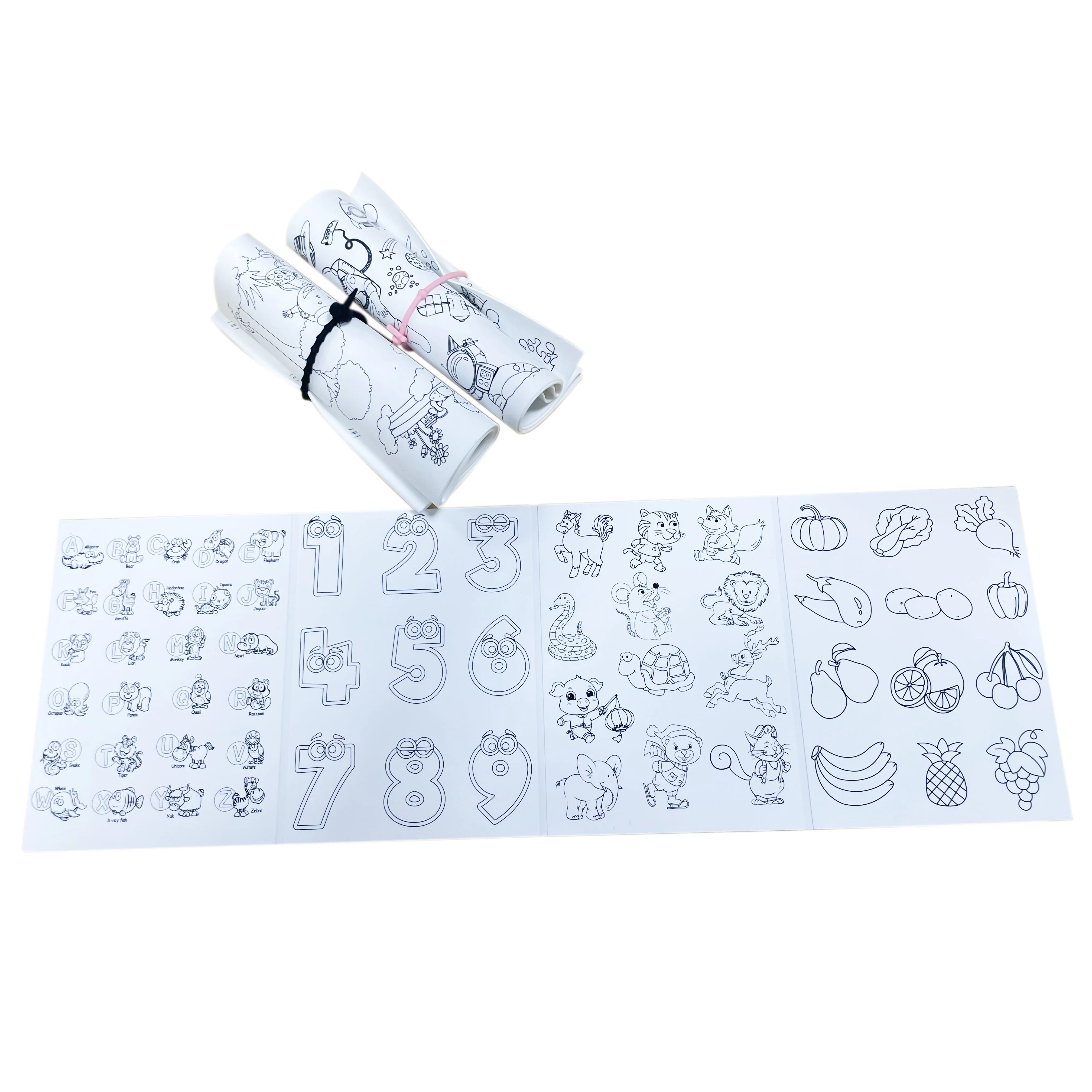 Eco-friendly washable foldable silicone colouring craft mat safety  placemat to colour again and again for kids