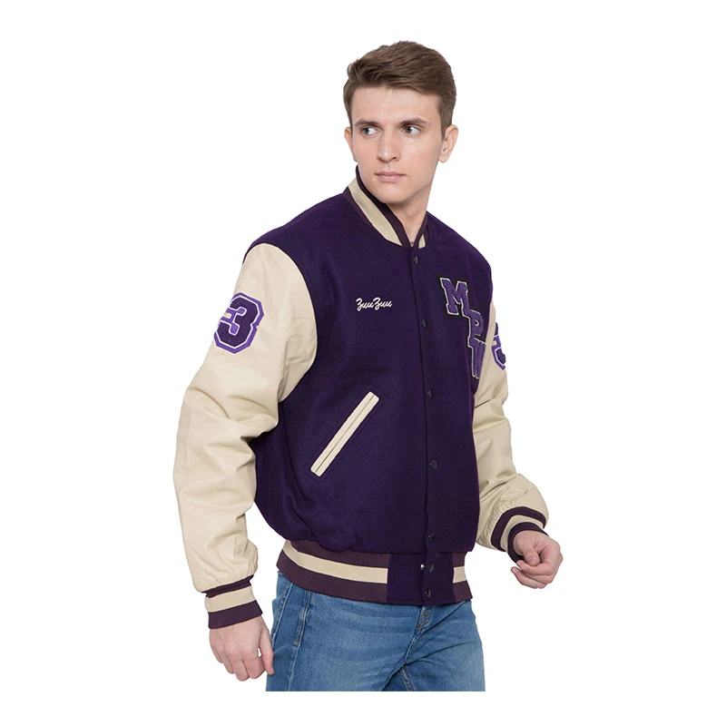 Wholesale custom logo baseball bomber mens letterman casaco veste jacke giacca varsity jacket