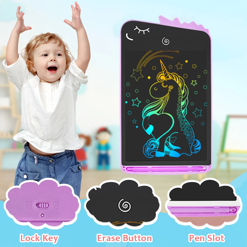 2023 Unicorn Products 8.5 Inch Child Drawing Tablet Tools Cartoon Lcd Writing Tablet Doodle Lcd Writing/drawing Tablet For Kid
