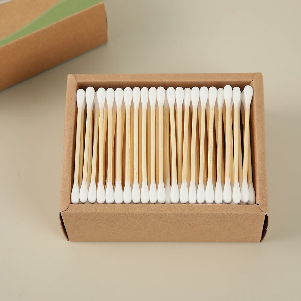 100% Biodegradable Hot Selling Organic 200 Pieces Bamboo Stick Cotton Bud With Drawer Box