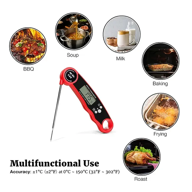 Oil Thermometer Needle Food Thermometer Instant Reading Meat Temperature Tester With Probe For Kitchen Grilled
