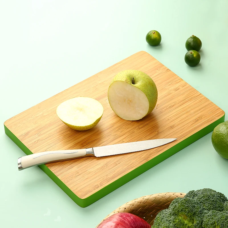 Wholesale meat vegetable bamboo chopping block cutting board set with color edge