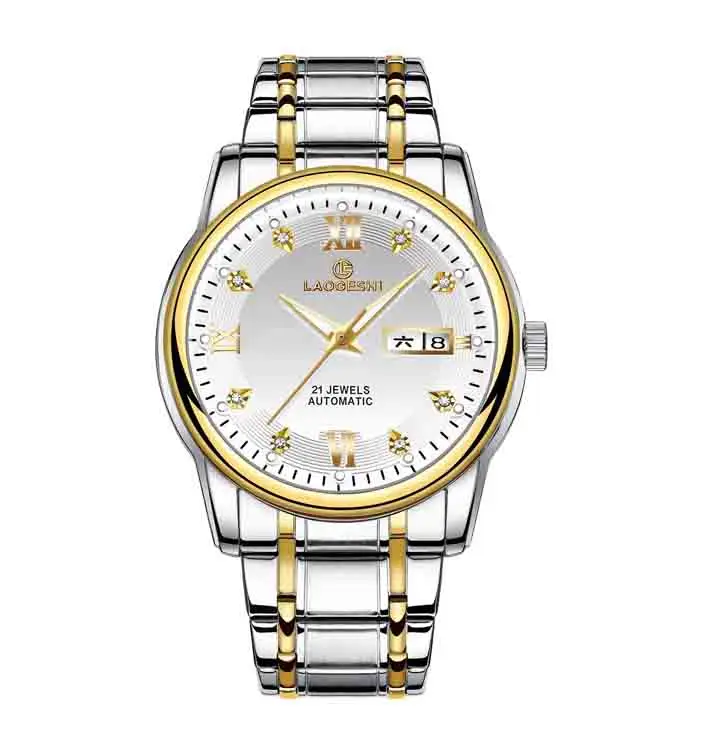 LAOGESHI 9001B antique Chinese men quartz watch designer steel Strap water resist self winding vintage Casual wrist watch