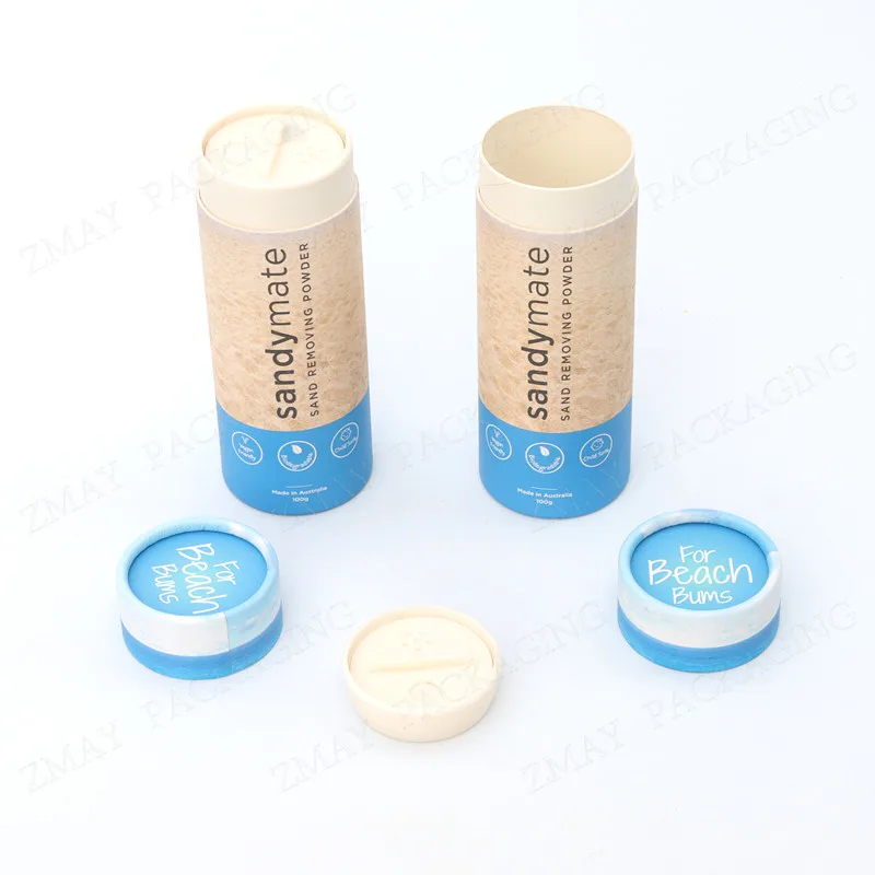 custom design cardboard spice tube container mini paper shaker bottle top with plastic sifter eco friendly packaging