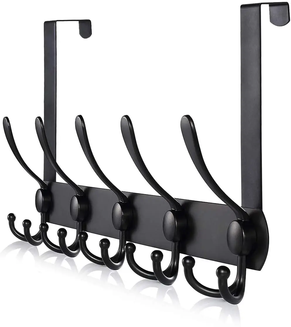 Sondoly Over The Door Hook Hanger - 6 Hooks Over Door Coat Rack for Hanging Clothes Hat Towel