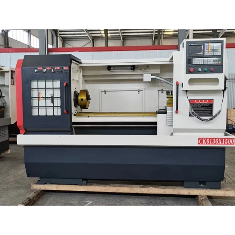 Сверхмощный универсальный плоский токарный станок с ЧПУ CK6136 металлический маленький горизонтальный бесступенчатая переменная скорость