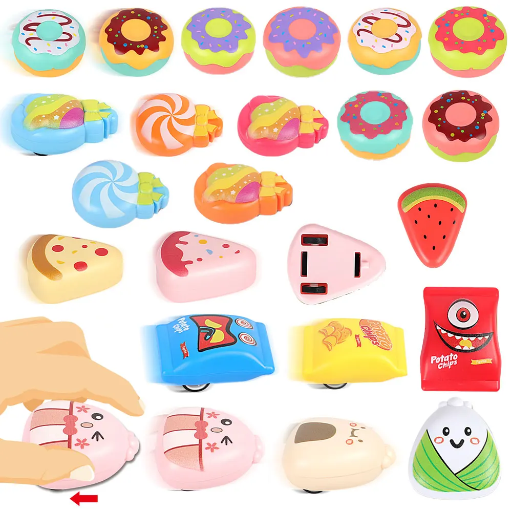 Pull back and sliding cake zongzi donut lollipop model kids meal novelties 2025 toys