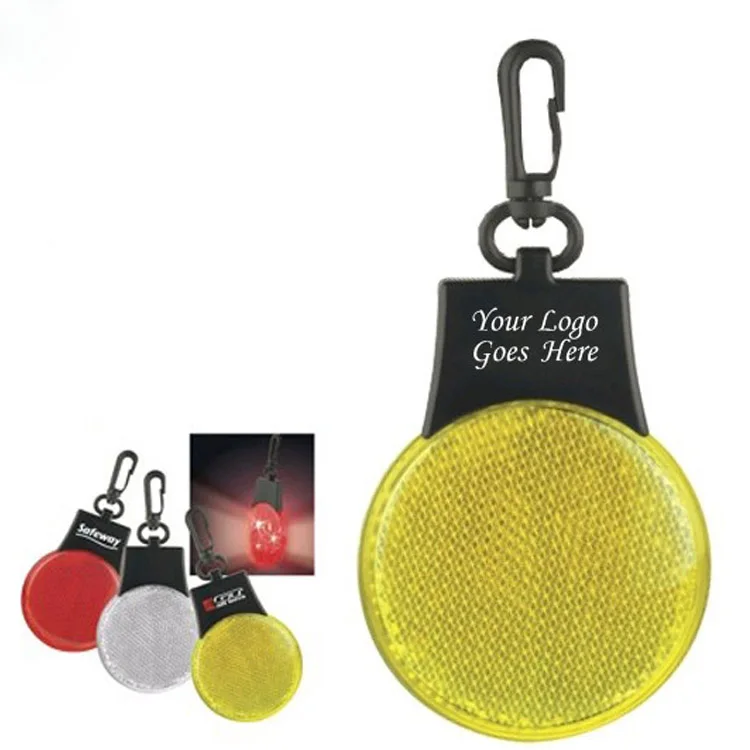 Mini Led Safety Bulb Shape Reflector Light with black clip for Bag Backpack Bike