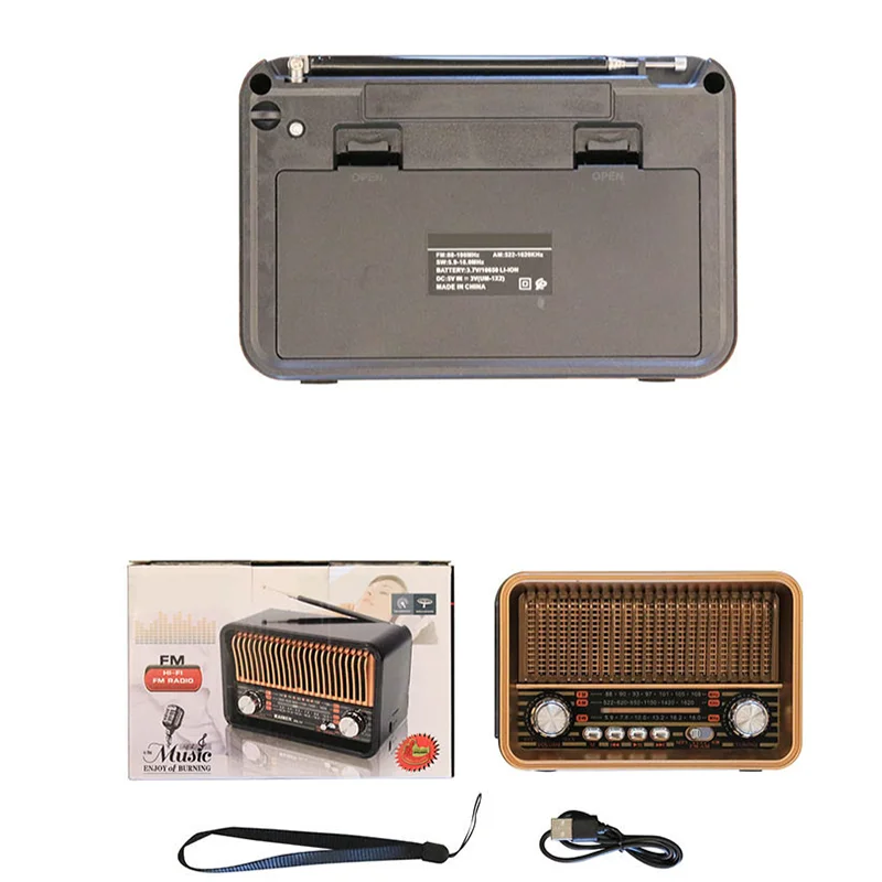 Portable Waterproof Retro Fm Emergency Radio with Flashlight