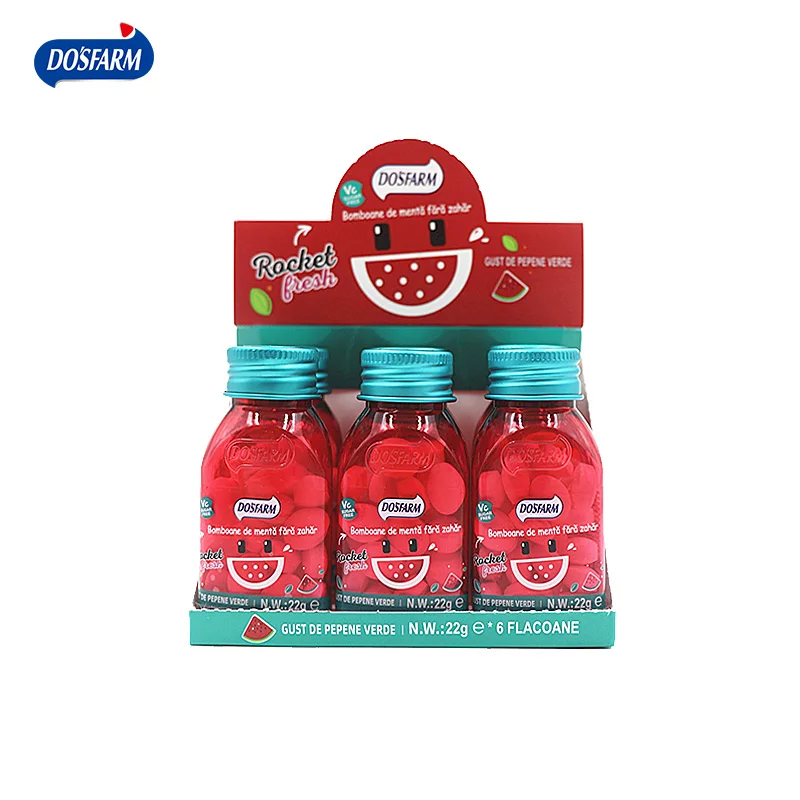 Customize DOSFARM Classical 22g Healthy Candy Watermelon Flavor Vitamin C Sugar Free Mints