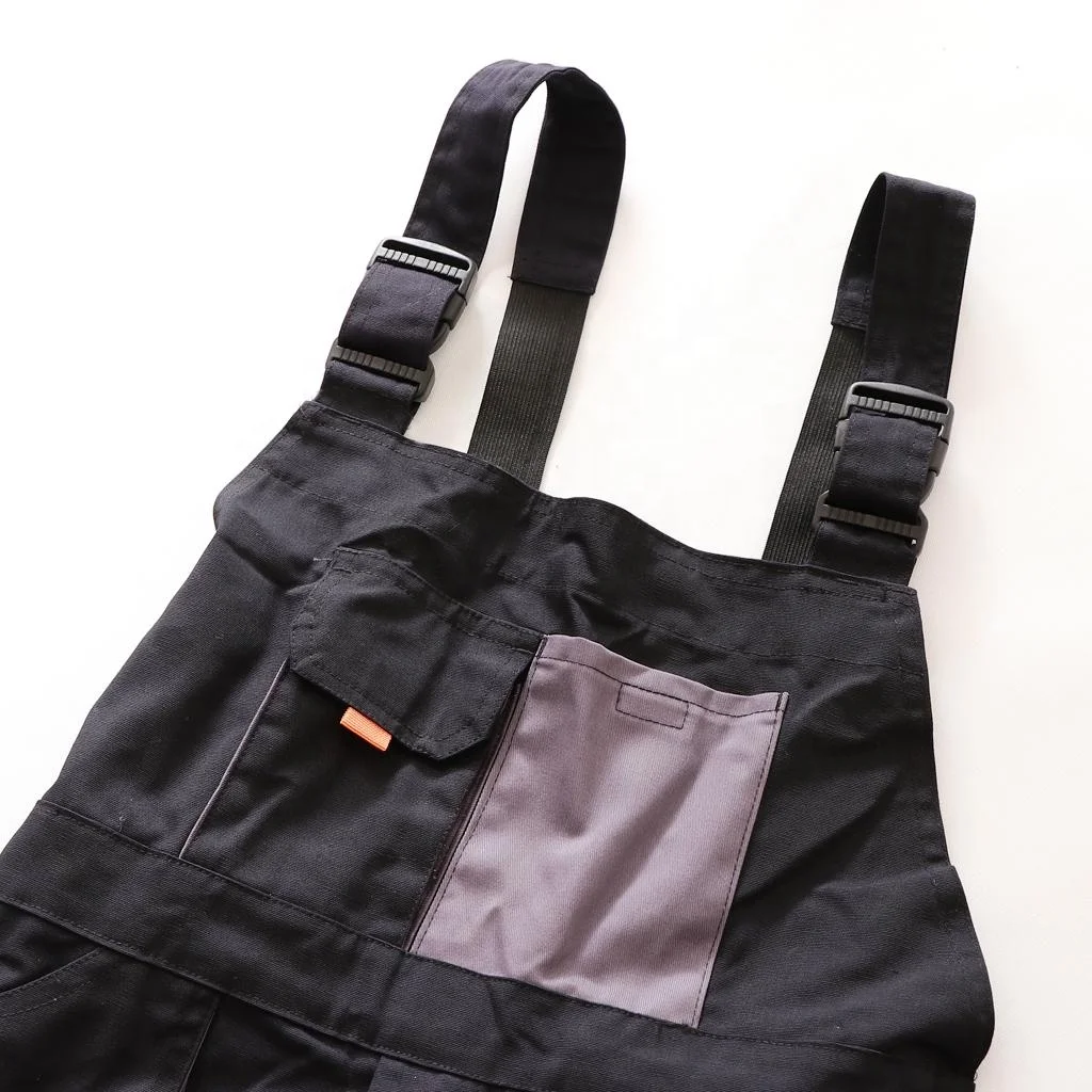 Bib pocket coverall unisex workwear uniform pant trouser construction clothing with custom design colour size branding labelling