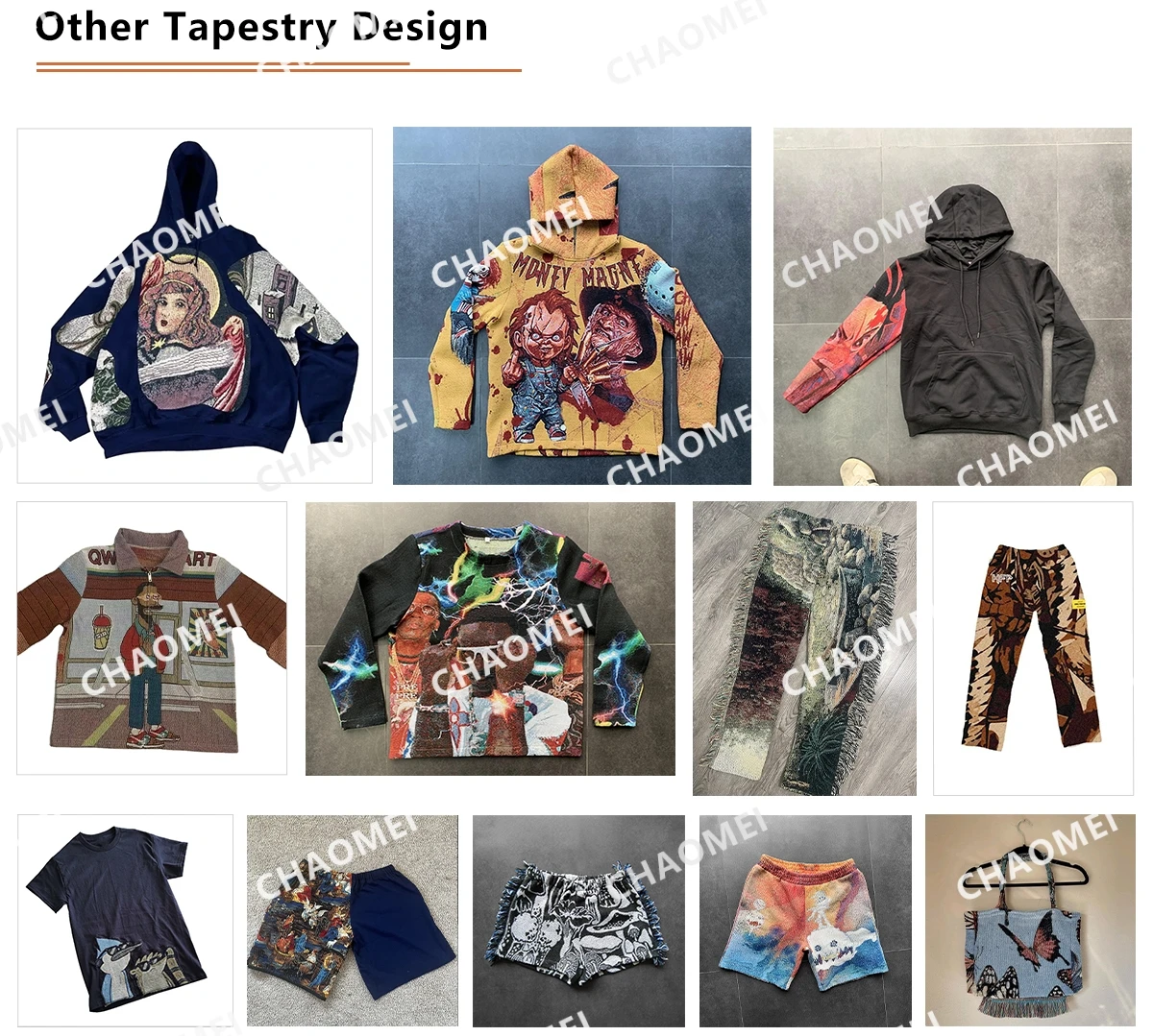 Quick Customize Custom Logo Tapestry Jacket Woven Jacquard Streetwear High Quality Designer Tapestry Blankets Hoodies Jackets