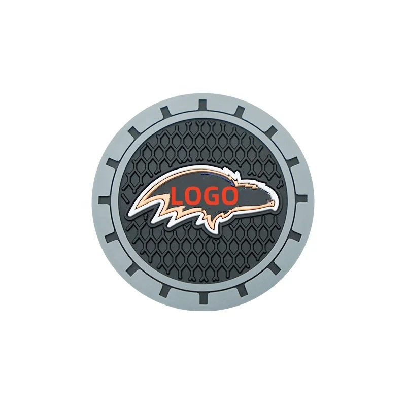 Car Water Cup Non-slip Mat Grey edge style Car Coaster Auto Cup Holder Round Heat Insulation Soft Rubber Car Decoration