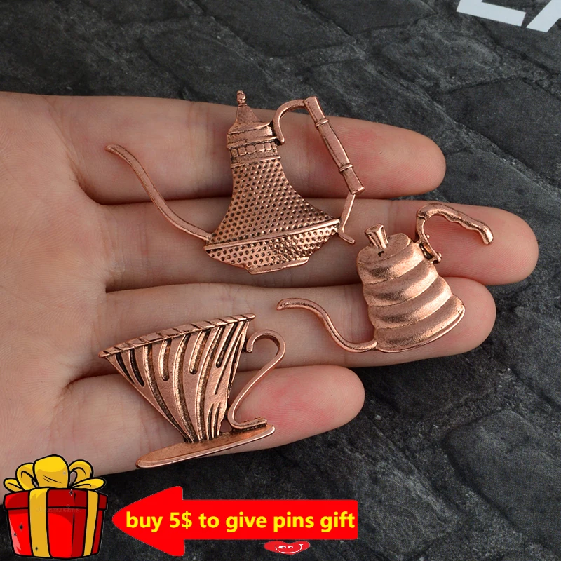 All about Coffee Enamel Pin  Bean Pot Cup Latte Cappuccino Brooches Bag Lapel  Clothes Badge Jewelry Gift for Barista