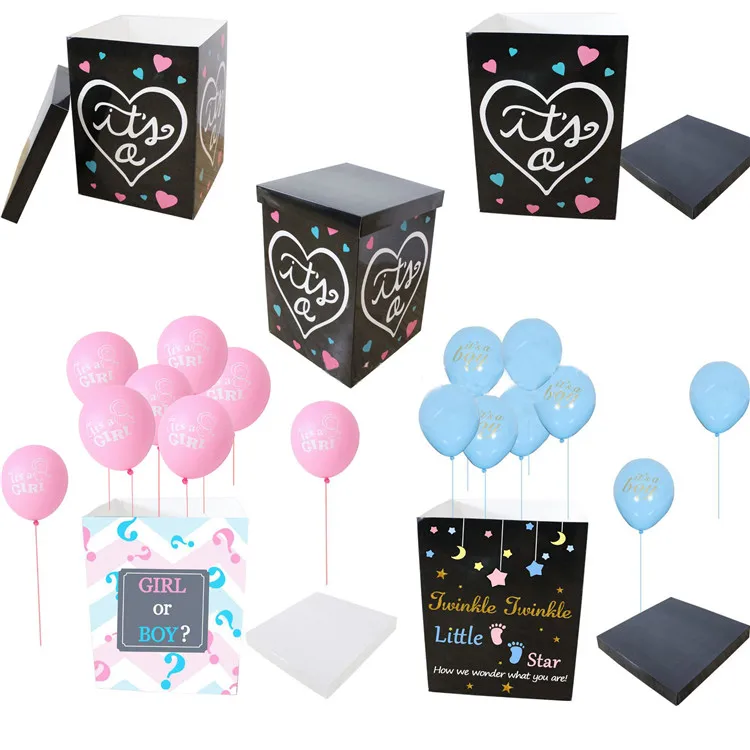 Amazon Hot Selling Gender Reveal Party Box Boy Or Girl Balloon Box For Baby Shower Party Decoration