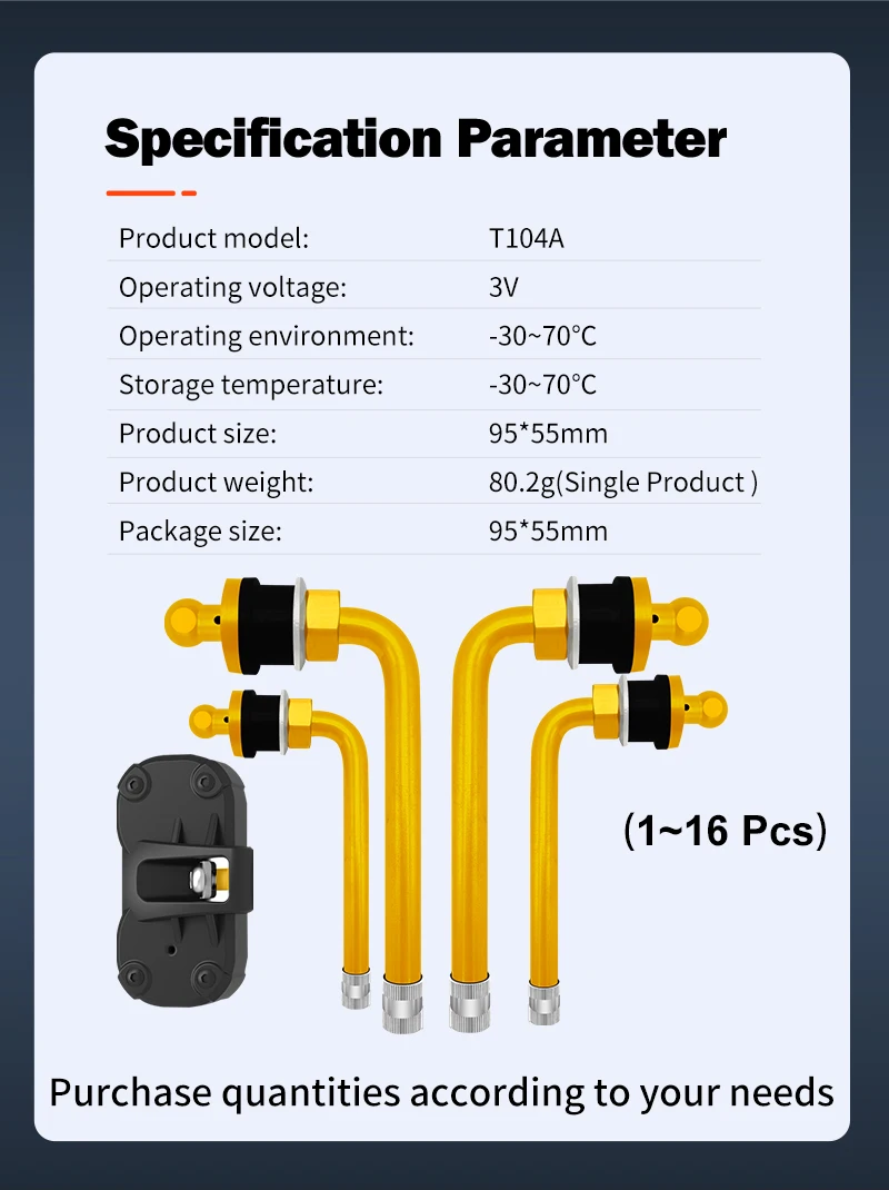 Support Customized T104A Inner TPMS Good BTE 5.0 Tire Pressure Monitor Sensor Android iOS App Universal Cars TPMS Scanner