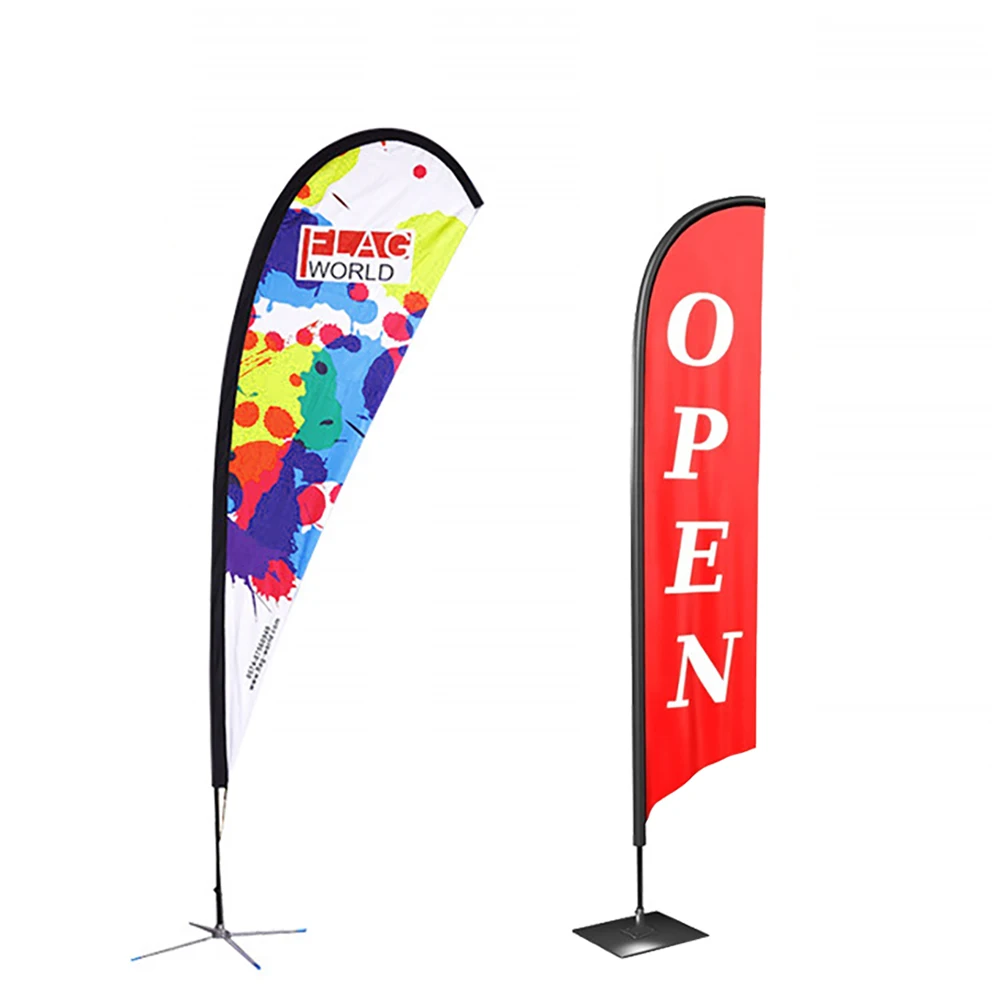 Factory custom flags banners for outdoor event christmas country feather flag beach banderas