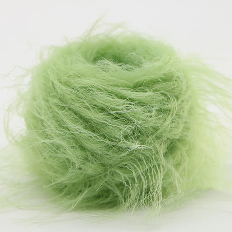 10CM  Long Hair Imitation Mink  Hair 100% Nylon  Supply all kinds of yarn wholesale