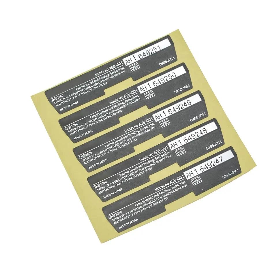 MGB-001 JP/US Replacement Labels Back Sticker For GBA SP/GBC/GBP Game Console Label Tag Marking Sticker Seal Labels