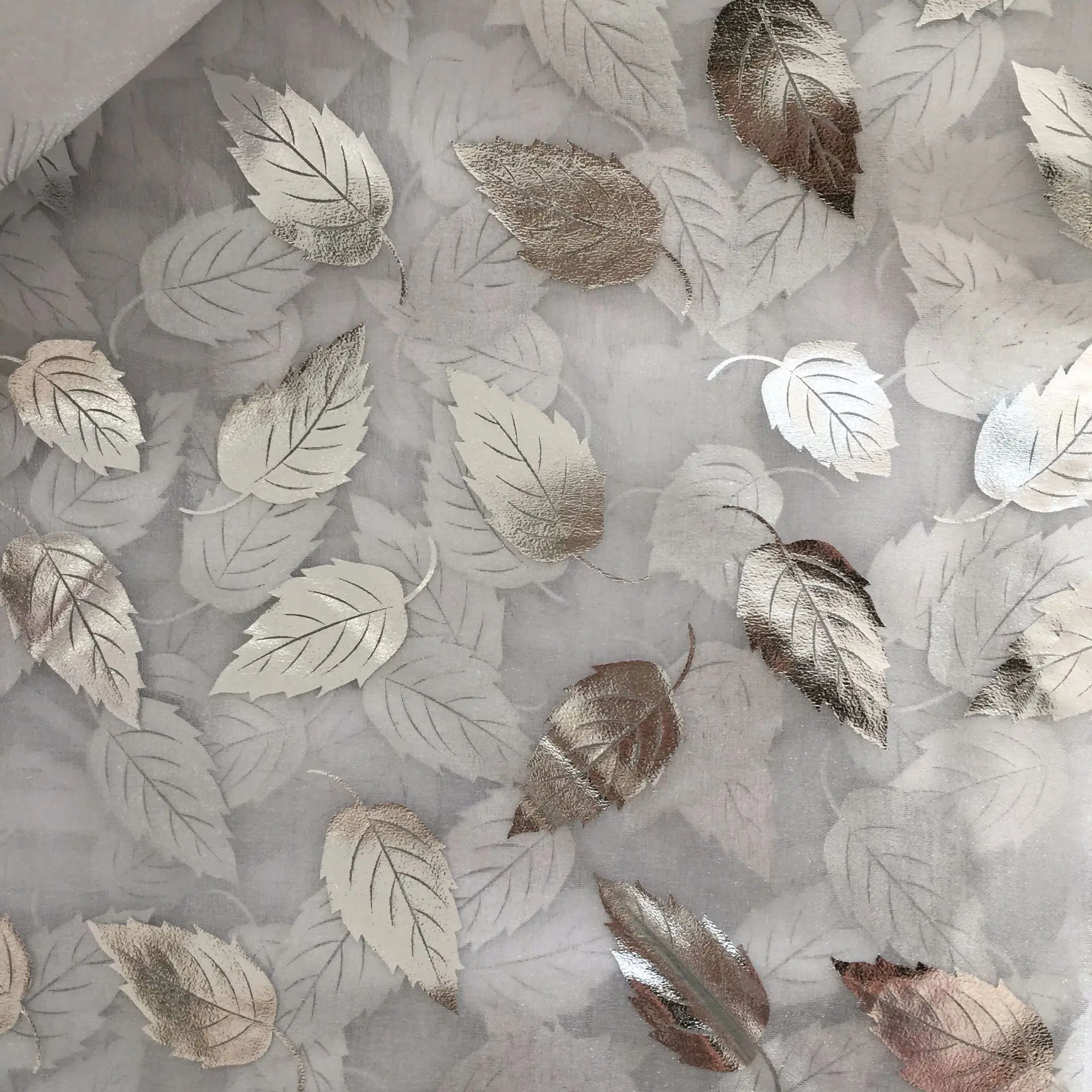 Factory Price Christmas Fabric Bronzing Print Polyester Custom Printed Pink Organza