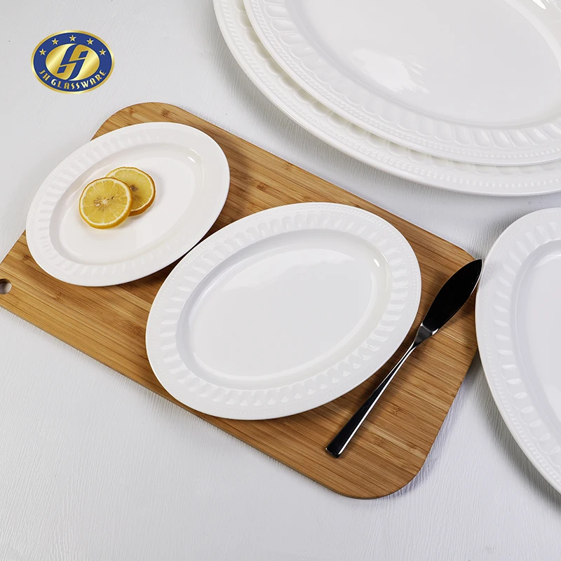 Wholesale White Catering Dish Buffet Plate Custom Ceramic Party Appetizer Plates Porcelain Dinner Plate For Restaurants Hotel