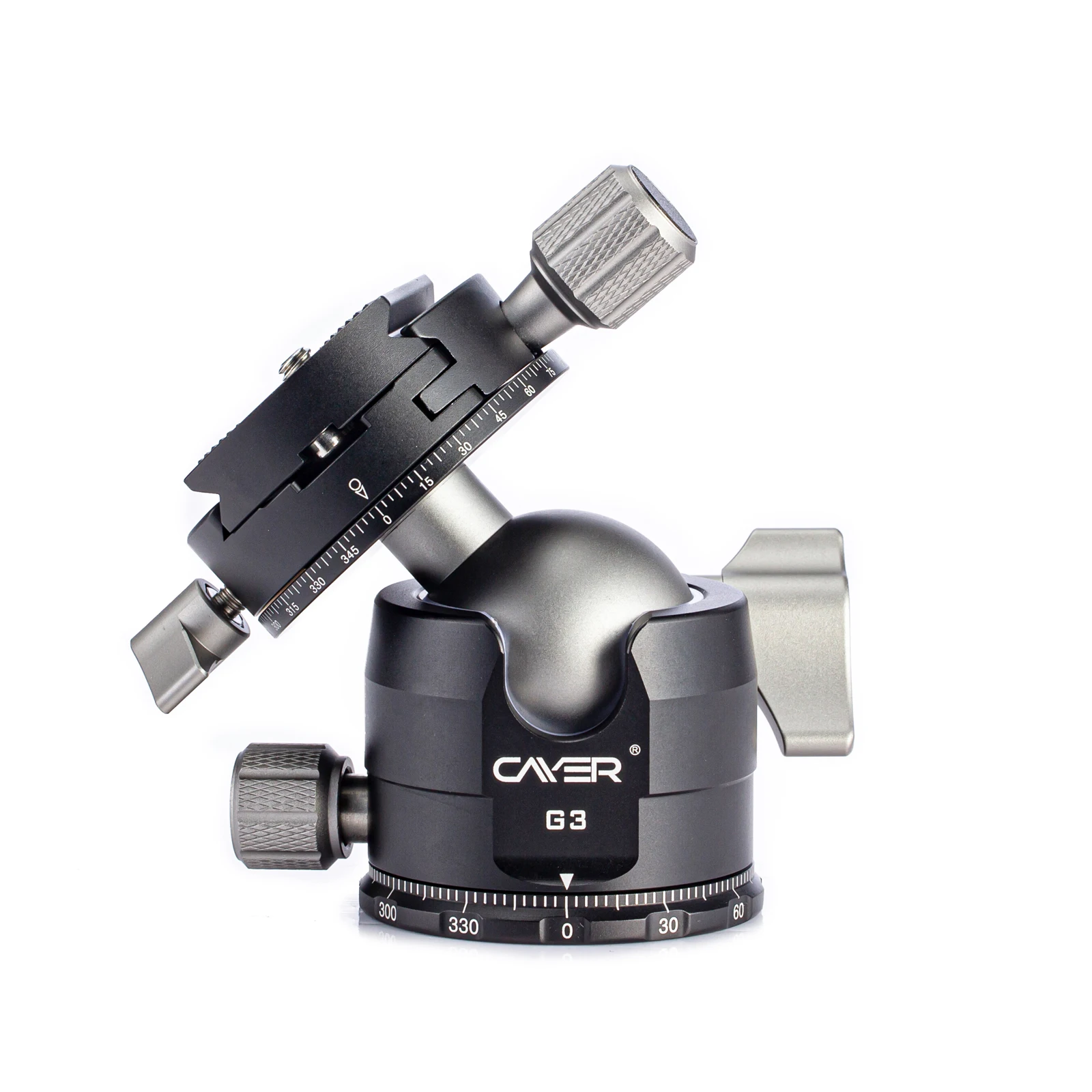 Cayer G3 40mm Aluminum Professional 360 Panoramic CNC Tripod Ball Head for Camera with Quick Release Plate 6KG Load Tripod Head