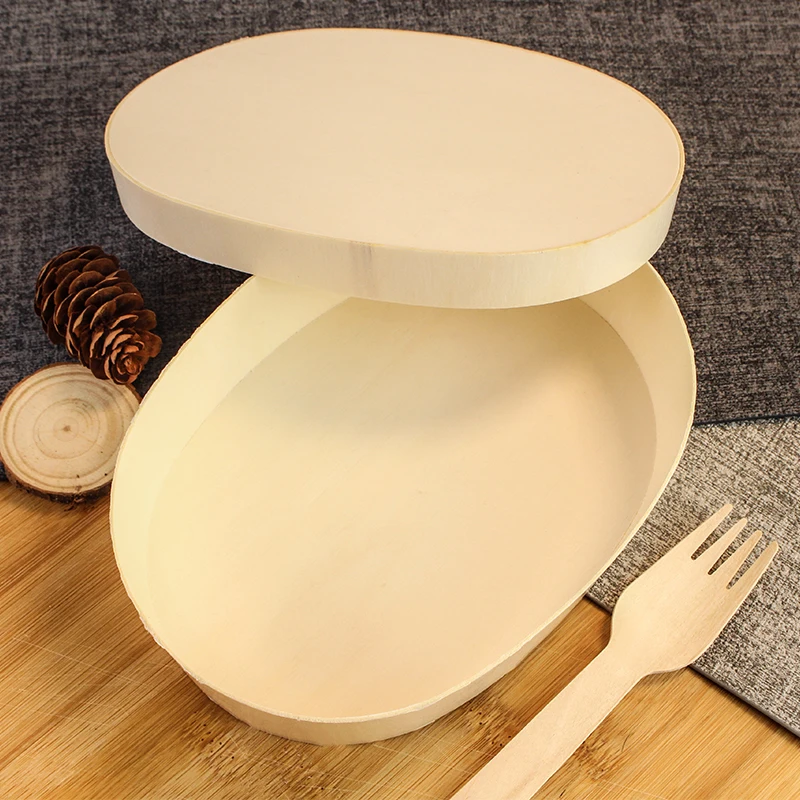 Cheap price ECO Friendly Wooden Round Cake Dessert Box With Lid Wooden Food Container With Customize Logo
