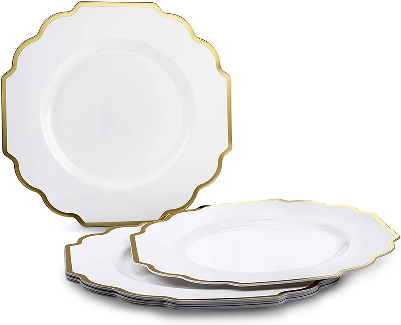 Современные круглые тарелки для зарядного устройства свадебные украшения посуда зеленый черный белый золотой розовый светло-голубой ободок пластиковые