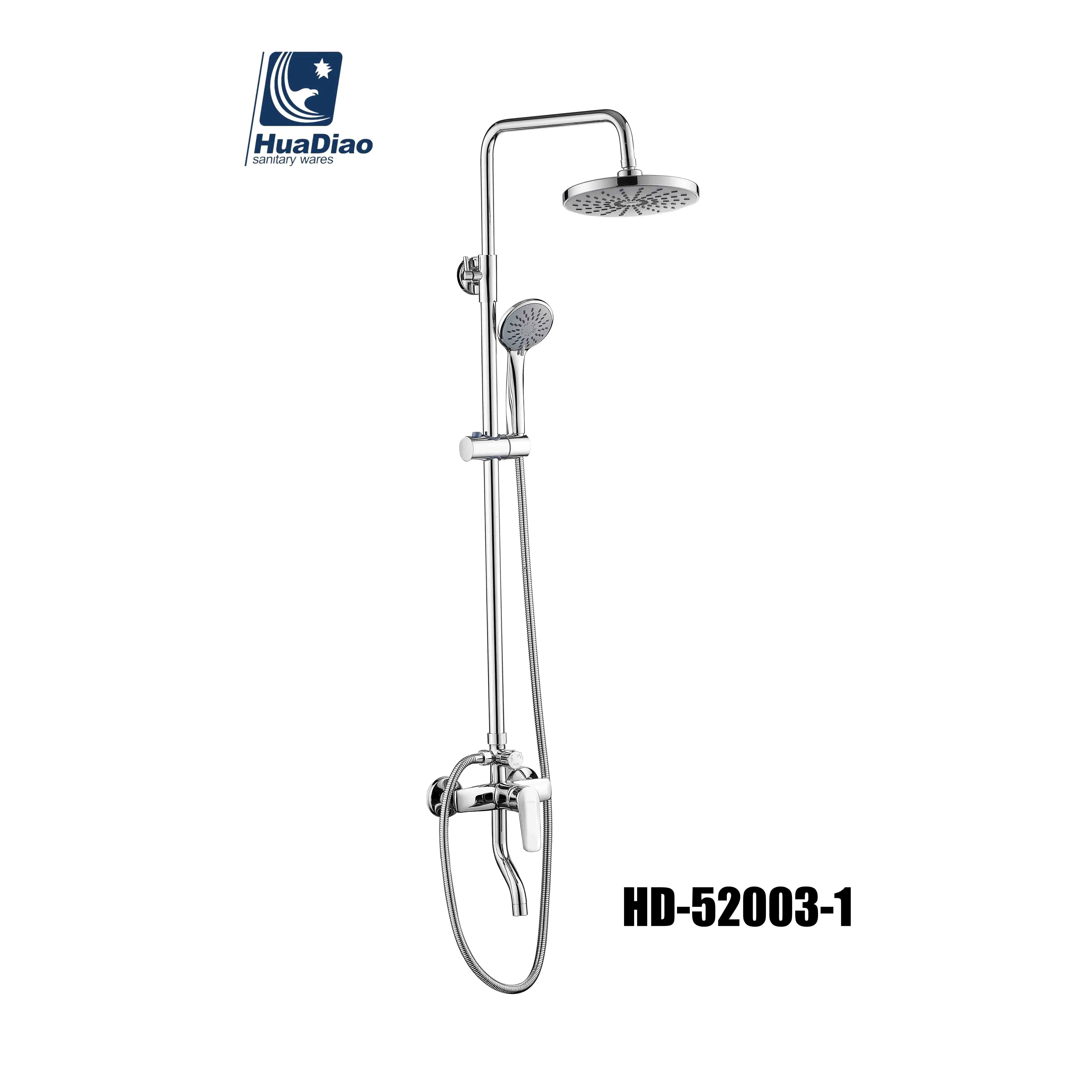 Настенный смеситель HUADIAO со слайдером, ручной душ и шланг, Цинковый Набор для ванны и душа