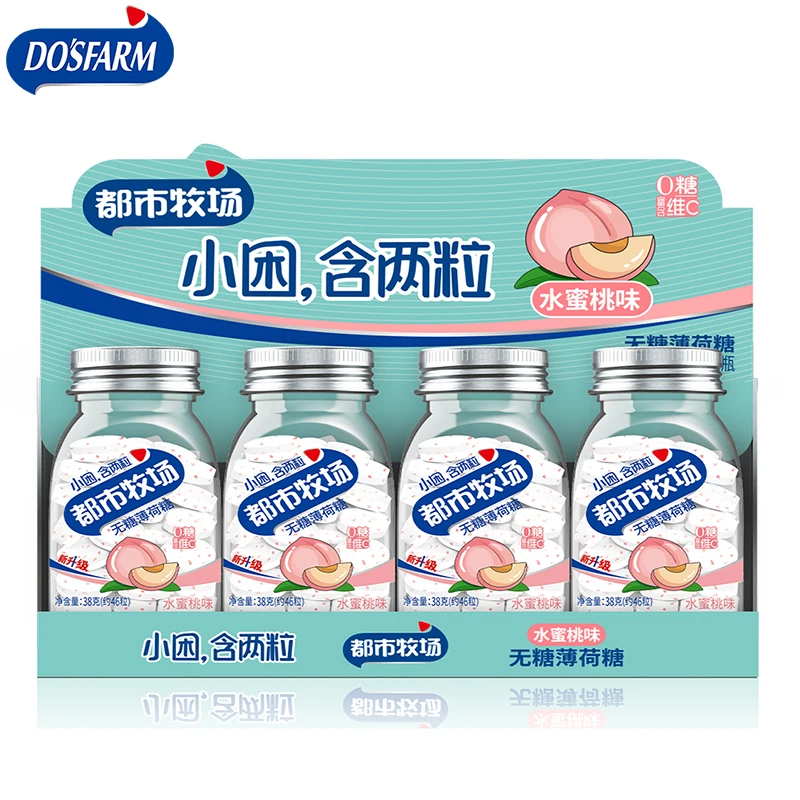Sugar Free Peach Flavor 0 Carb Breath Mints Exotic Snacks Vitamin C Mints Candy Factory