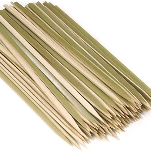 One Bamboo Natural Color Bamboo Sticks Flat Skewer Fruit Food BBQ Stick