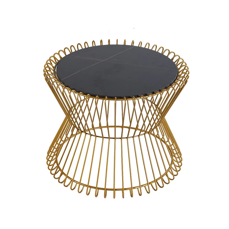 Wholesale modern living room side table porch iron wire corner table high temperature paint iron coffee table