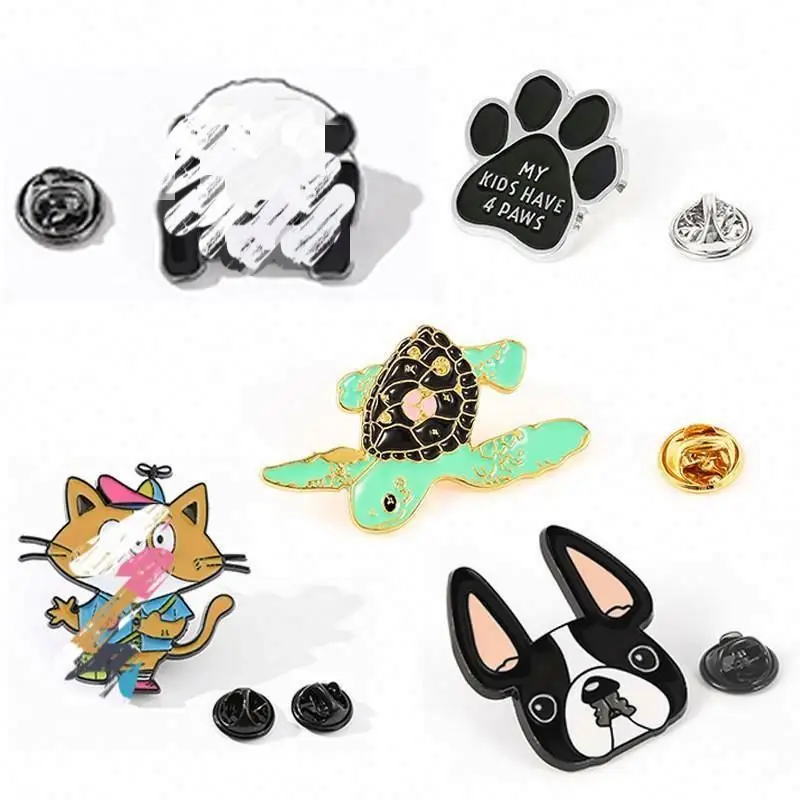 Wholesale High Quality Custom Cute Soft Enamel Pins Made Bulk Gold Plated Hard Enamel Metal Pin Cute Cartoon Cat Animal Foot Pin