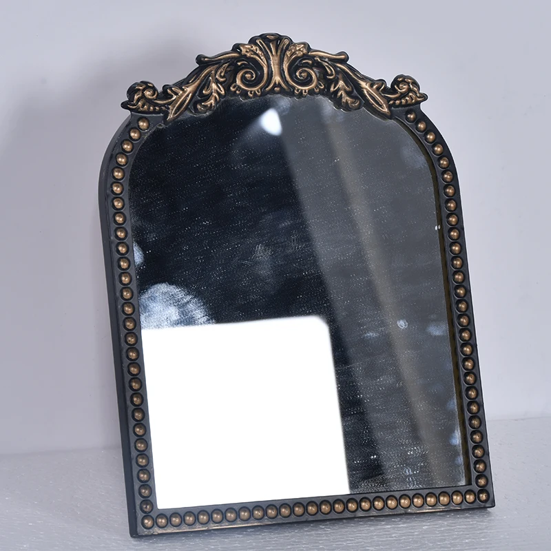 Wall Decoration Art Baroque Wall Decor Mirrors European Style Arch Hanging Wall Mirror For Living Room Decoration