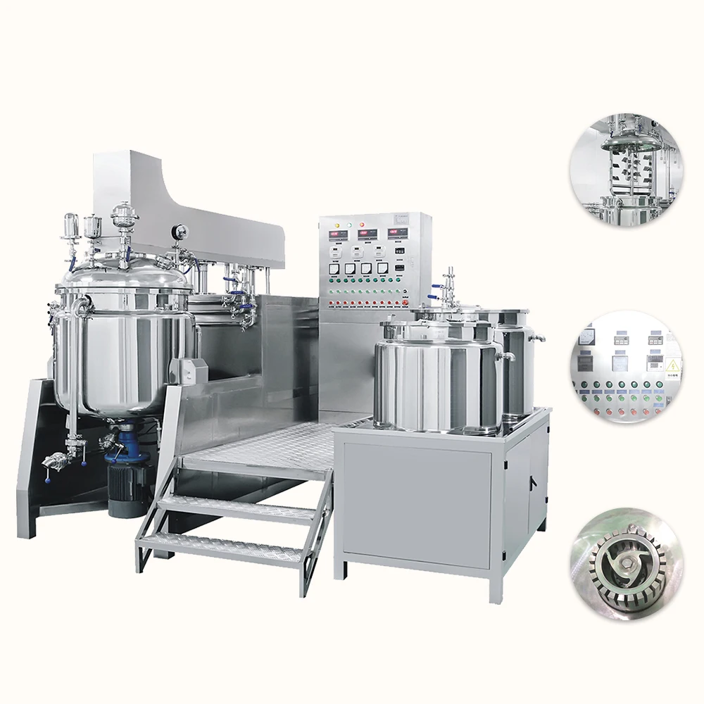 Cream Mixer Homogenizer With Scrapper Deodorant Production Line Detergent Machine Double Column Lift Electric Hair Dye