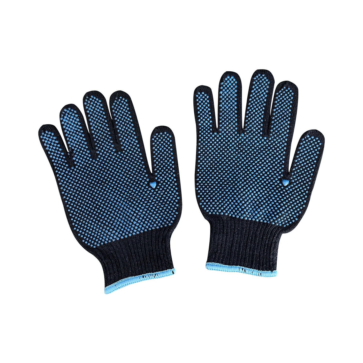 Dotted Gloves Blue Dots Gloves Dotted Safety Working Gloves for Industry China Wholesale Anti Slip Double Sides PVC Customizable
