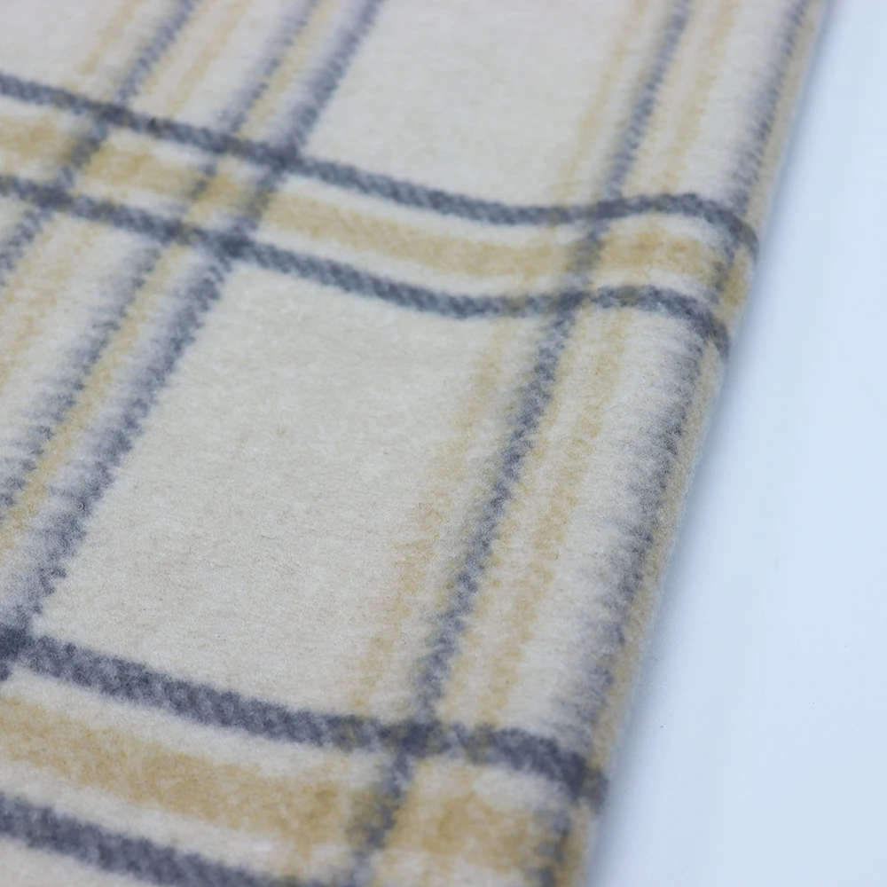 multicolor tweed fabric grid winter wind proof thick woven tweed woolen fabric for coats