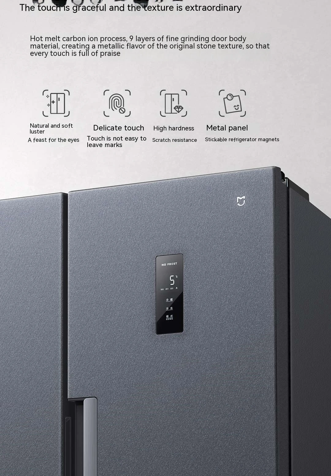 Xiaomi mijia Refrigerator Door to Door 456L 501L Moyu Rock PCM LED Touch Screen Display