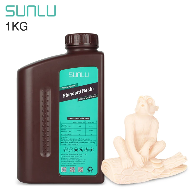 SUNLU photopolymer resins 3d printer 3d printing consumable uv cure transparent standard 3d resin