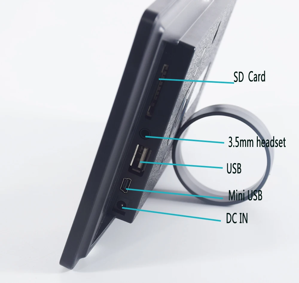 Wall Mount Front Tempered Glass 7  Inch Lcd Digital Photo Video Frame For Public Promotion