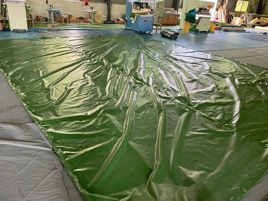 Custom Coated PVC Train Tarpaulin Cover Waterproof Truck Canopy and Pool Cover Various Sizes Plain Style Woven Awning