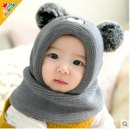 Baby warm Hat Autumn Winter Boys Girls fleece Baby ear protection Windproof soft knitted hat