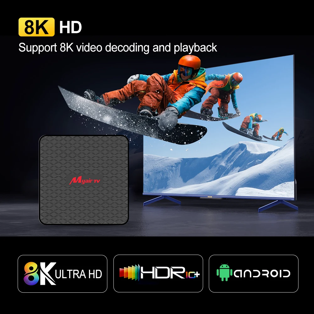 Newest Android tv box Android 10 4K Allwinner H313 ARM A53 Smart TV Box 2GB 16GB  AOSP system  IR/Voice remote control