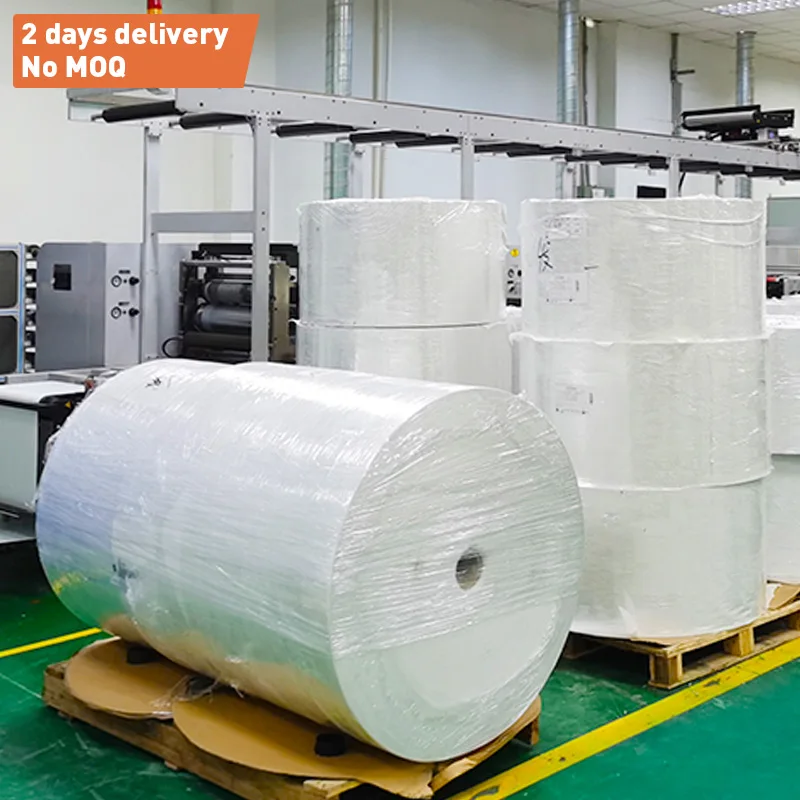 Factory direct supply 80gsm 1535mm hot melt glassine semi-gloss paper sticker labels jumbo roll