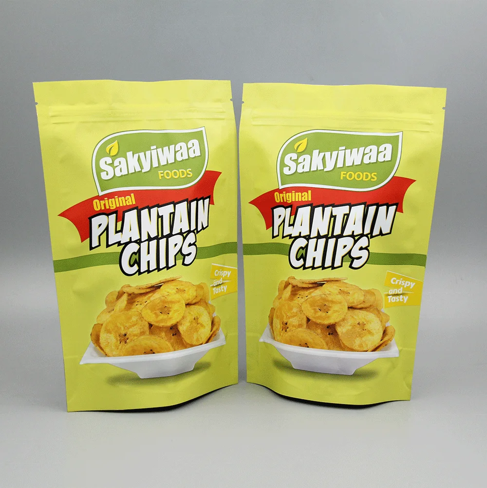 
China supplier custom logo ziplock plantain chips packaging bags <span style=
