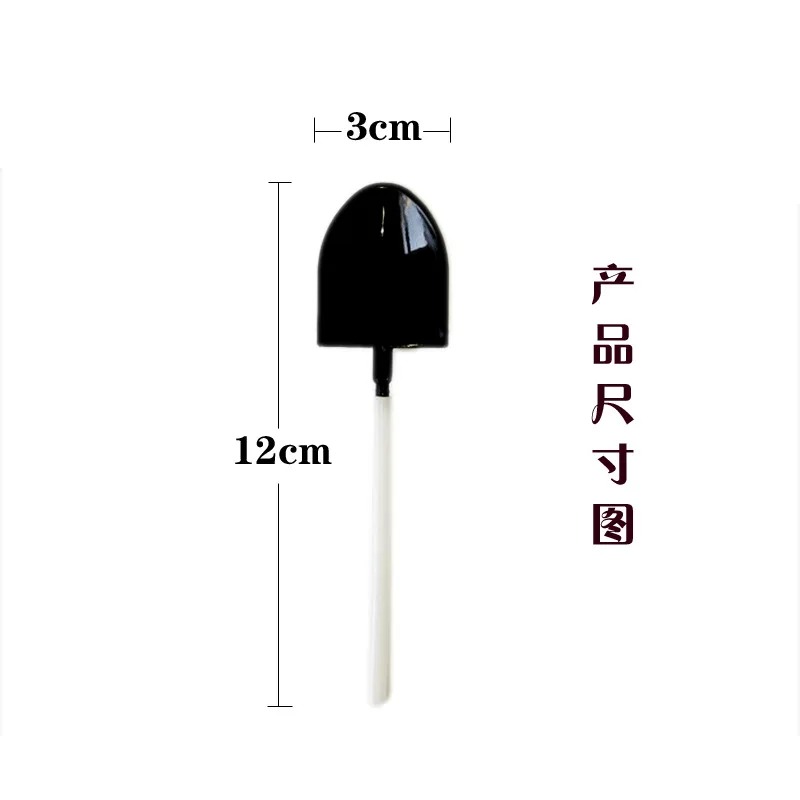 Amazon hot sale black and white mixed colors  plastic Small dessert scoop spoon