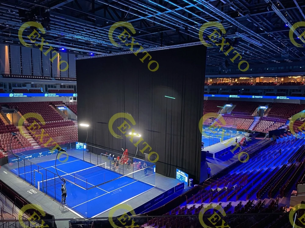 EXITO 100*100*3MM Hot Dip Galvanized Technology 12 MM Tempered Glass Factory Wholesale Panoramic Padel Tennis Court